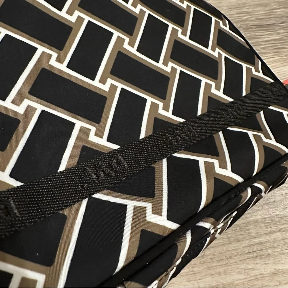 NWT Diane Von Furstenberg Neutral Black Vintage Weave Jewelry Organizer